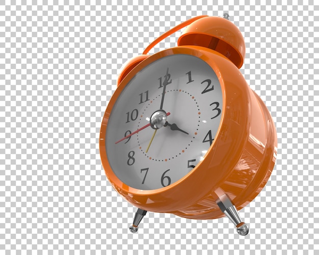 Alarm clock isolated on transparent background 3d rendering illustration
