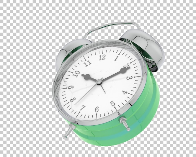 Alarm clock isolated on transparent background 3d rendering illustration