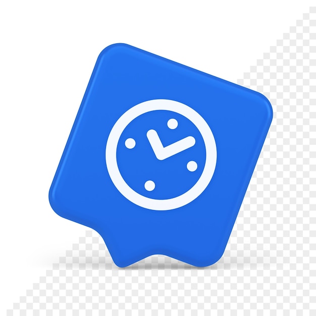 alarm clock time countdown button deadline measurement 3d realistic speech bubble icon