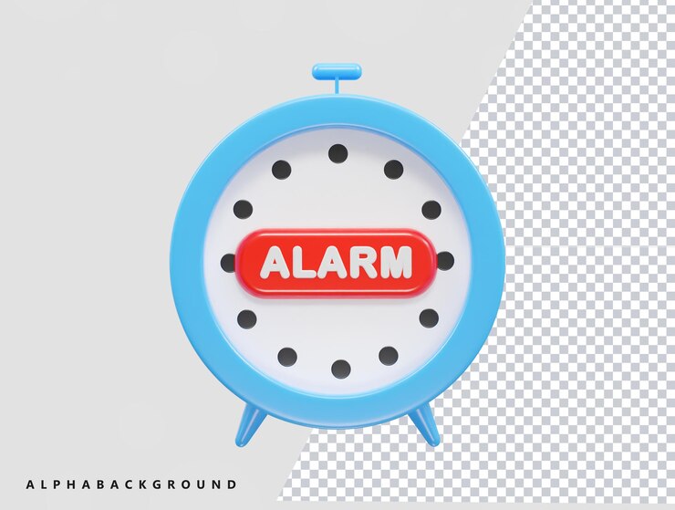 PSD alarm icon 3d illustration rendering