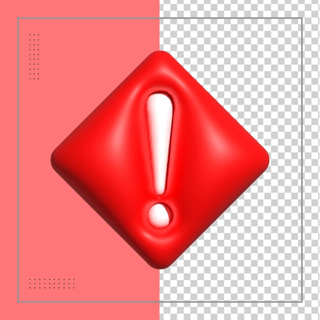 Alarm- oder Warnzeichen 3D-Darstellung von Alarm isoliert auf transparentem Hintergrund