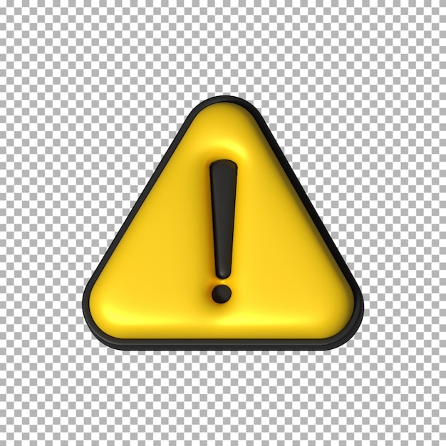 Alarm- oder Warnzeichen 3D-Darstellung von Alarm isoliert auf transparentem Hintergrund