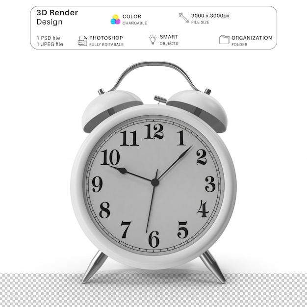 alarm vintage clock 3d modeling psd file realistic clock