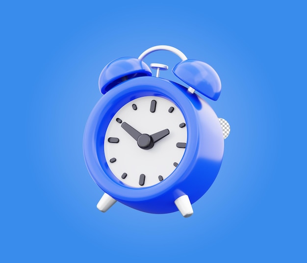 Alarmuhr 3D-Symbol Zeitsymbol Illustration isoliert auf durchsichtigem Hintergrund