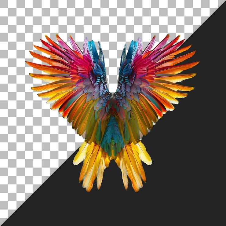 PSD las alas de los ángeles aisladas sobre un fondo transparente