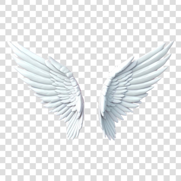 PSD las alas blancas del ángel, fondo transparente.