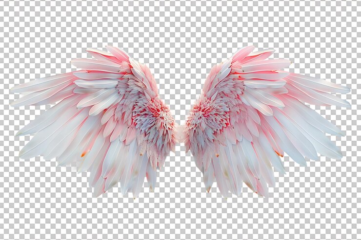PSD las alas de cupido solas sobre un fondo transparente