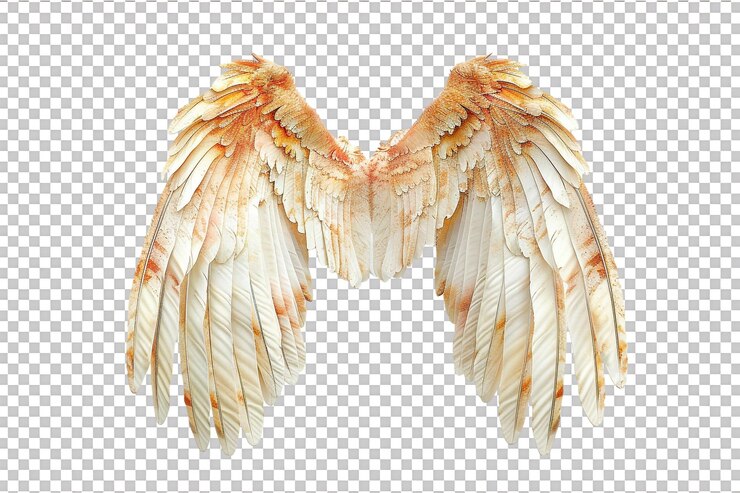 PSD las alas de cupido solas sobre un fondo transparente