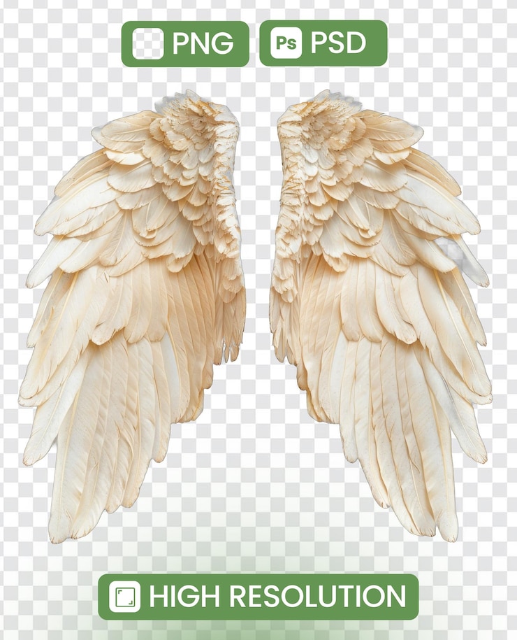 PSD las alas de un pájaro se muestran en blanco con una sensación de ligereza y gracia