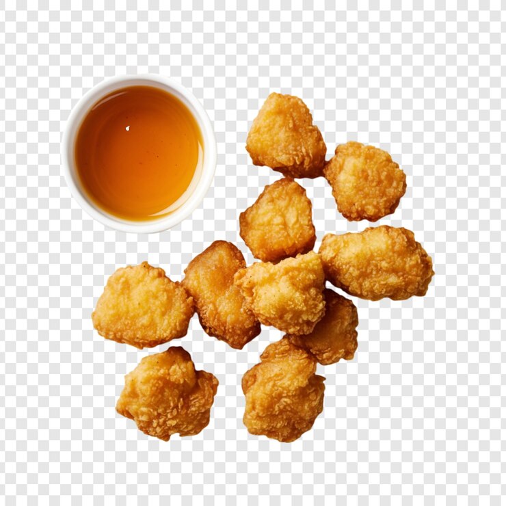PSD alas de pollo doradas fritas en un plato blanco