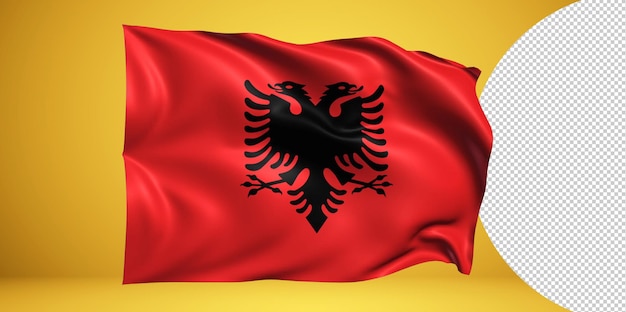 PSD albânia acenando a bandeira realista isolado em png transparente
