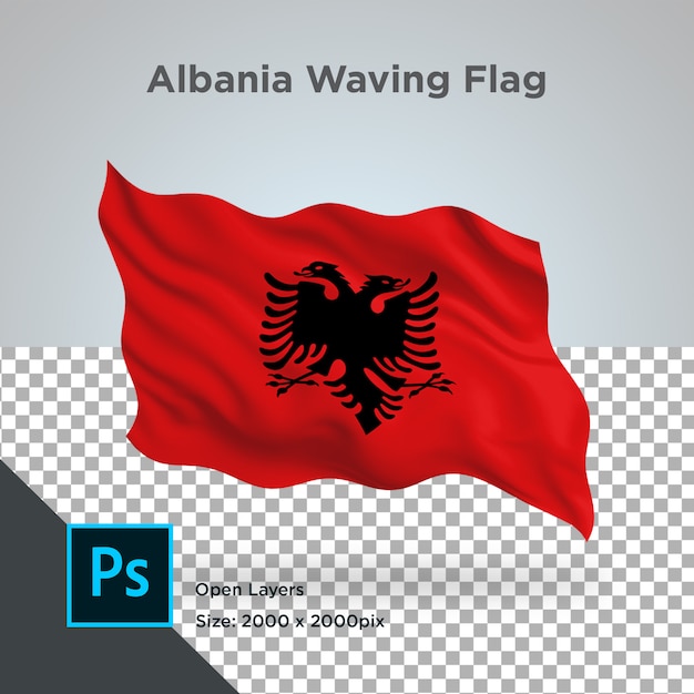 Albanien Flag Wave Transparente PSD