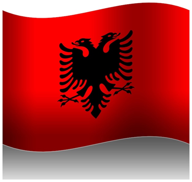 Albanien nationalflagge 3d