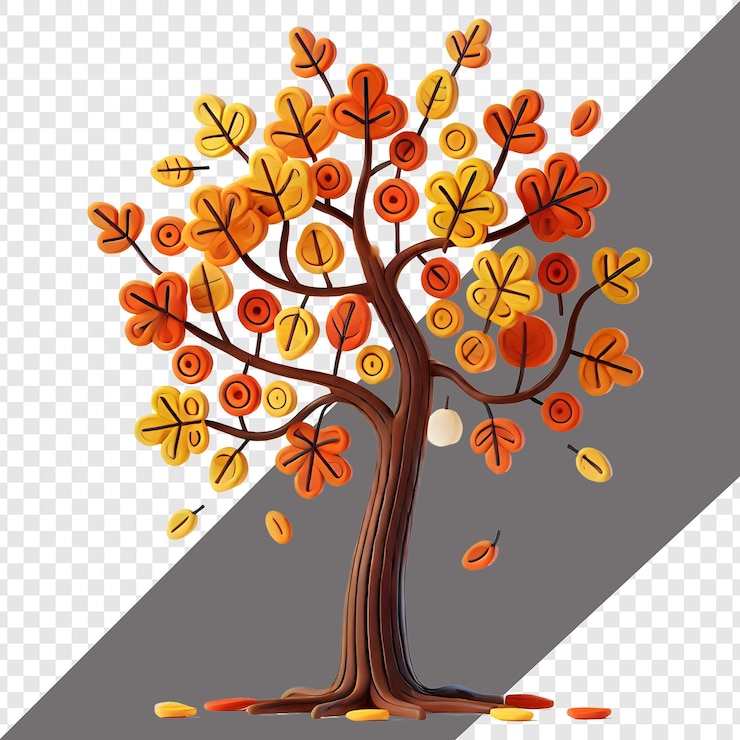 PSD albero 3d di cartoni animati isolato su uno sfondo trasparente