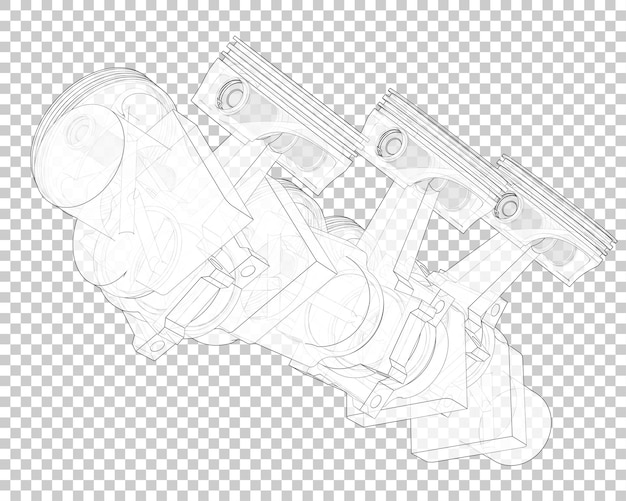 Albero a gomiti isolato su sfondo trasparente 3d rendering illustrazione