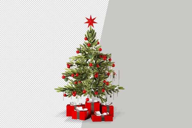 Albero di Natale addobbato in camera