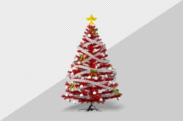 Albero di Natale in 3d reso isolato