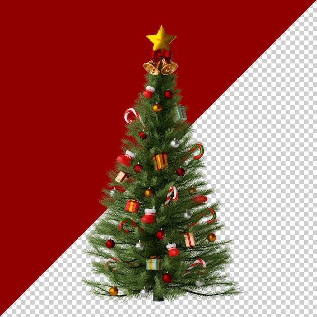 Albero di Natale isolato 3d render