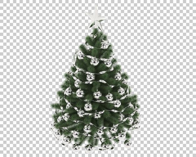 Albero di Natale su sfondo trasparente. Rendering 3D - illustrazione
