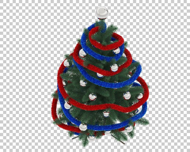 Albero di Natale su sfondo trasparente. Rendering 3D - illustrazione