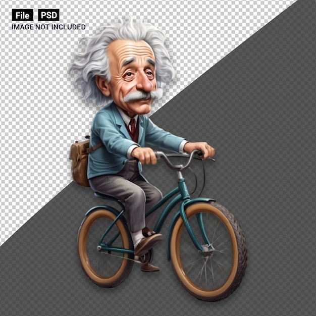 PSD albert einstein en train de rouler sur un vélo