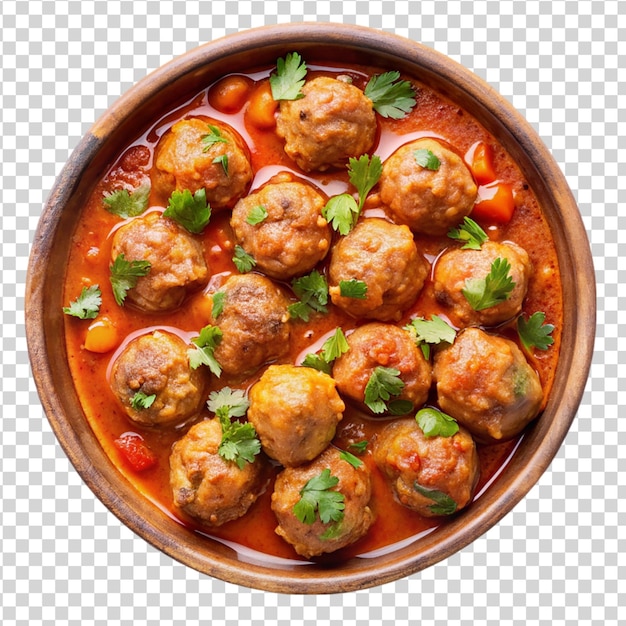 PSD albondigas bolinhas de carne mexicanas em prato isoladas em fundo branco