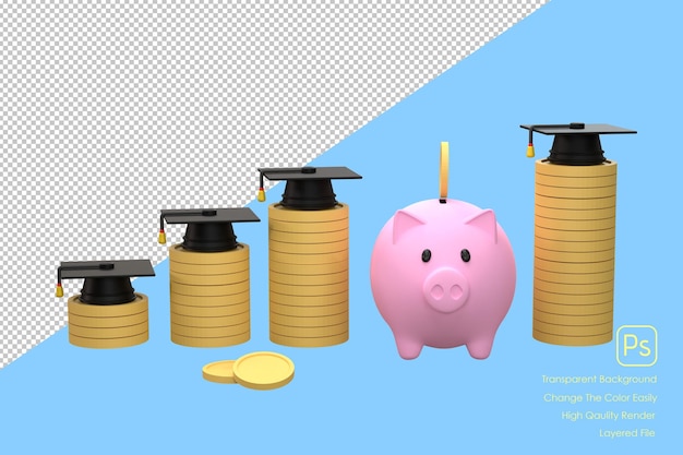 Alcancía 3D y gorro de graduación recaudando dinero para la educaciónxA