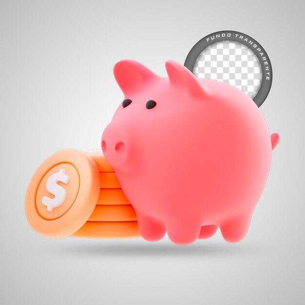 una alcancía rosa con un signo de dólar en ella
