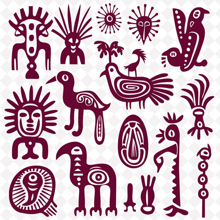 PSD alebrijes com um design de estilo desenhado à mão com um design vetorial de símbolos criativos mexicanos caprichosos