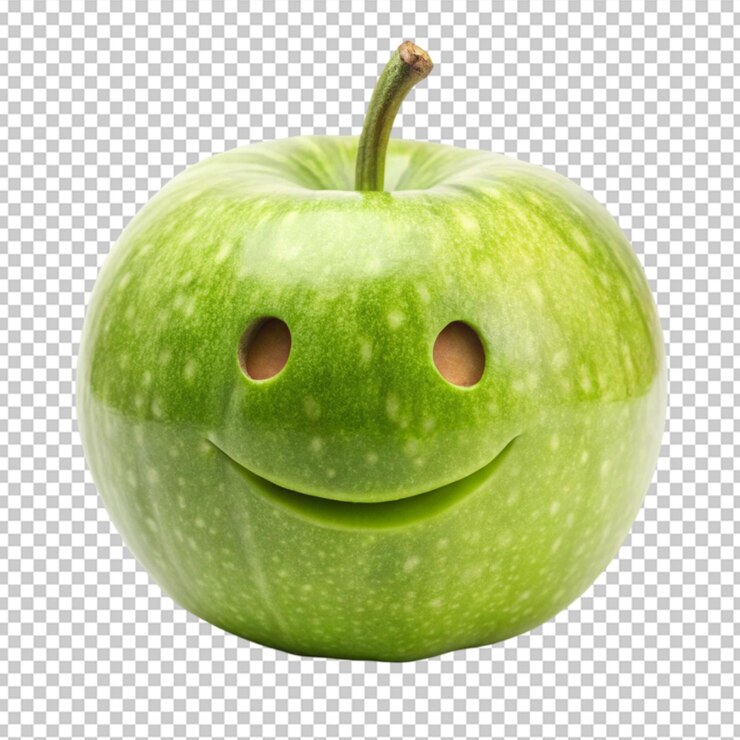 PSD una alegre calabaza de manzana sobre un fondo blanco