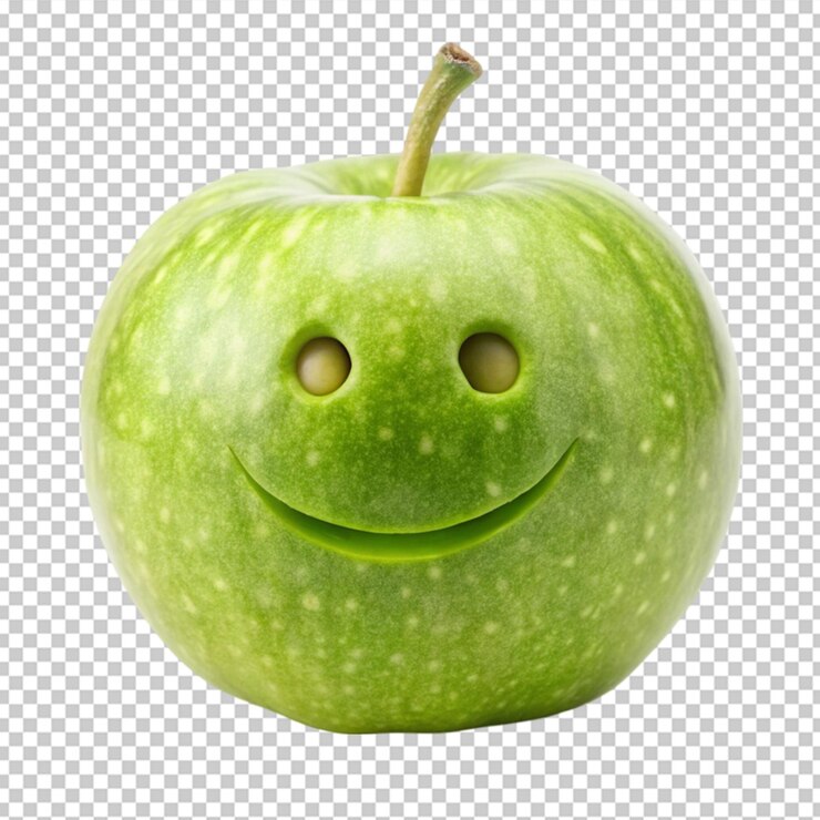 PSD una alegre calabaza de manzana sobre un fondo blanco