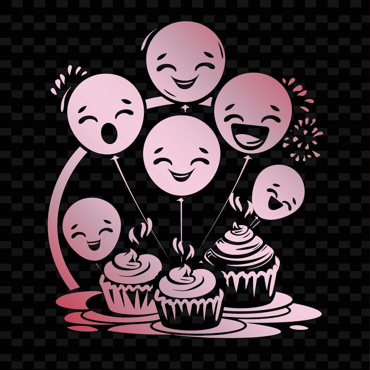 PSD alegre desfile de pasteles de luna con diseño de caricaturas desfile de mo png inspirado en diseños de iconos lunares