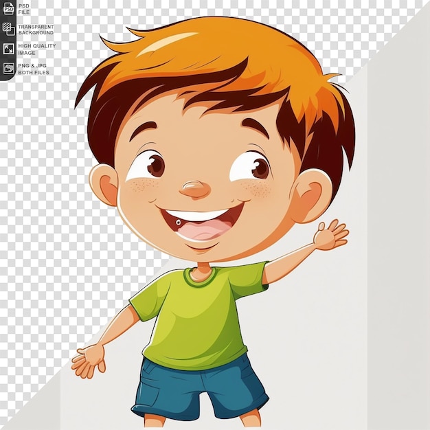 PSD alegre lindo feliz niño sonriente aislado en fondo transparente psd