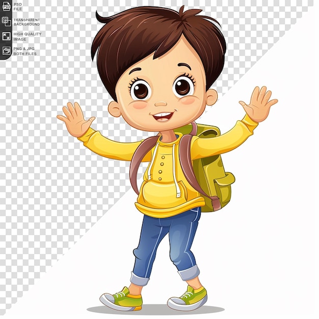 PSD alegre lindo feliz niño sonriente aislado en fondo transparente psd