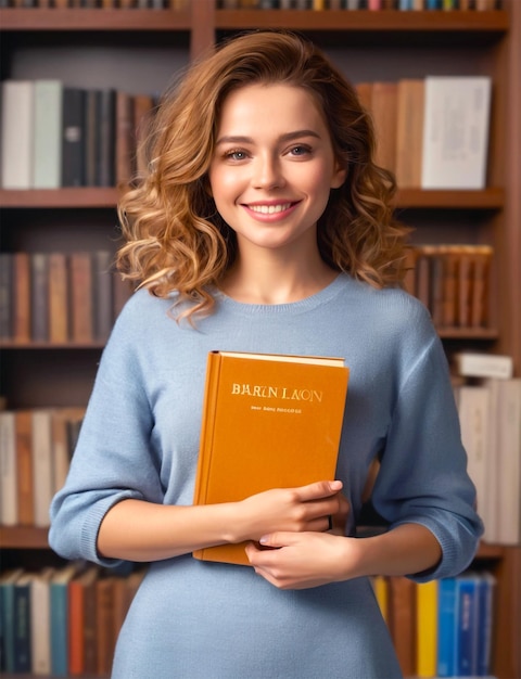 PSD alegre mujer africana hermosa estudiante sonriendo sosteniendo libros en el concepto de educación universitaria