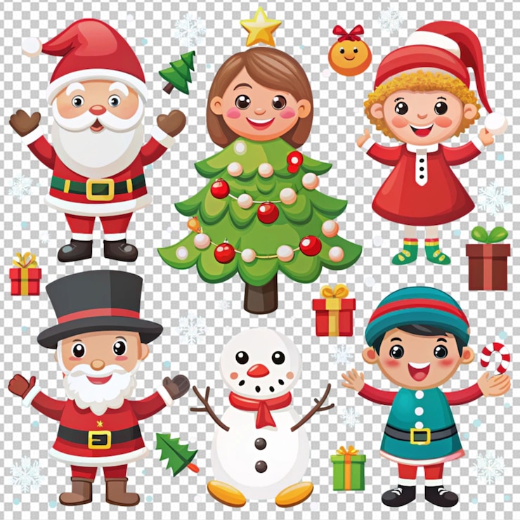 PSD el alegre papá noel con la decoración navideña