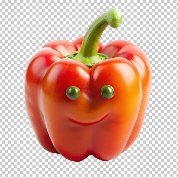 PSD alegres capsicum en un fondo blanco