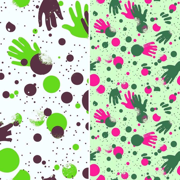 PSD alegres peleas de bolas de nieve con siluetas de guantes y diseños de patrones vectoriales de ilustraciones cómicas