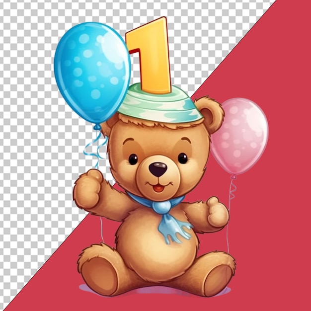 PSD alegría de cumpleaños con el oso lindo