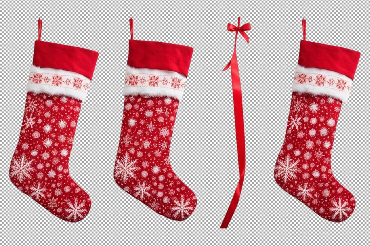 PSD la alegría de las medias rojas de navidad