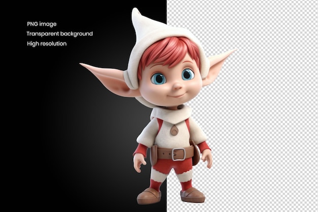 Alegría del personaje de alegría festiva de dibujos animados de elfo modelo 3d