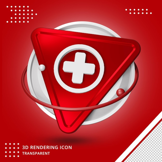 Além de ícone de símbolo médico em renderização 3d