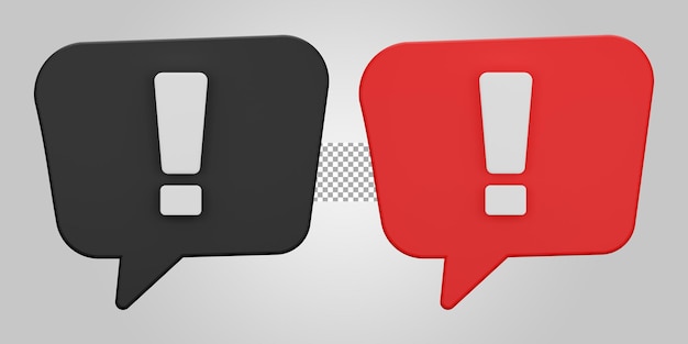 Alert-Chat zur Warnung vor Gefahren auf transparentem Hintergrund 3D-Rendering