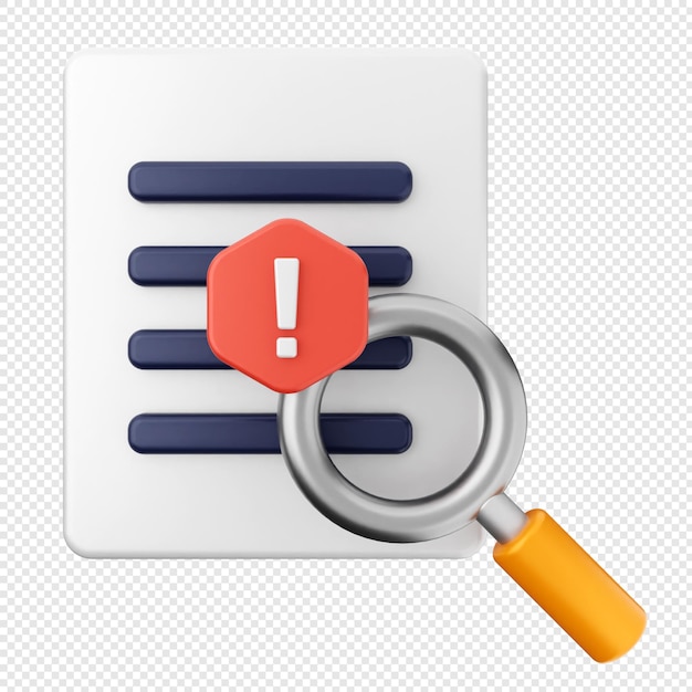 Alerta de archivo de icono de escaneo de búsqueda 3D