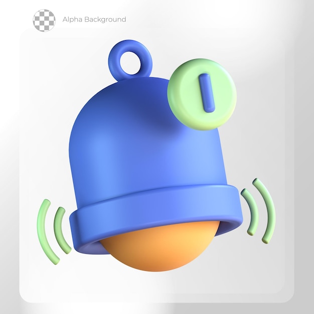 Alerta de mensaje de timbre de notificación de compras en línea 3d