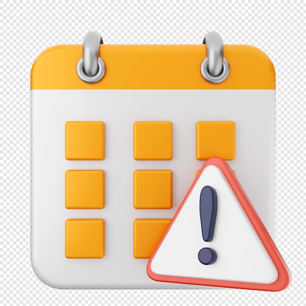 Alerta de precaución en el calendario 3D
