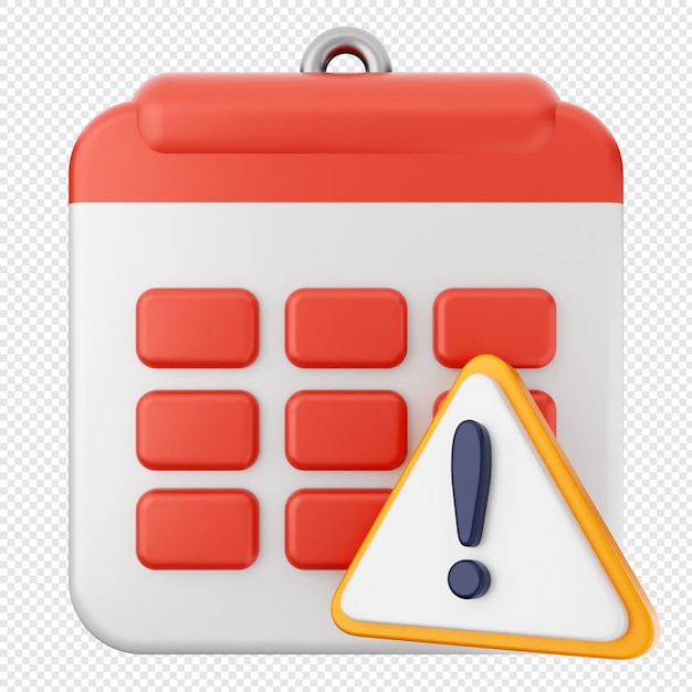 Alerta de precaución en el calendario 3D