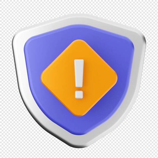 Alerta de protección de seguridad del escudo 3D advertencia recordatorio precaución