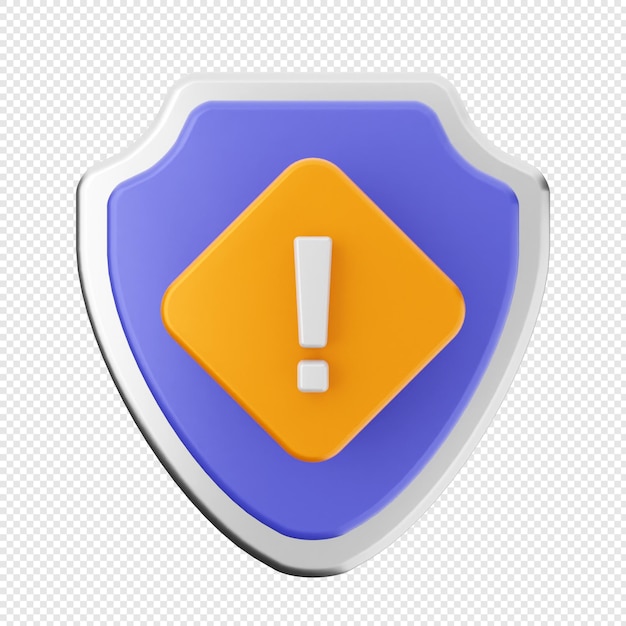 Alerta de protección de seguridad del escudo 3D advertencia recordatorio precaución
