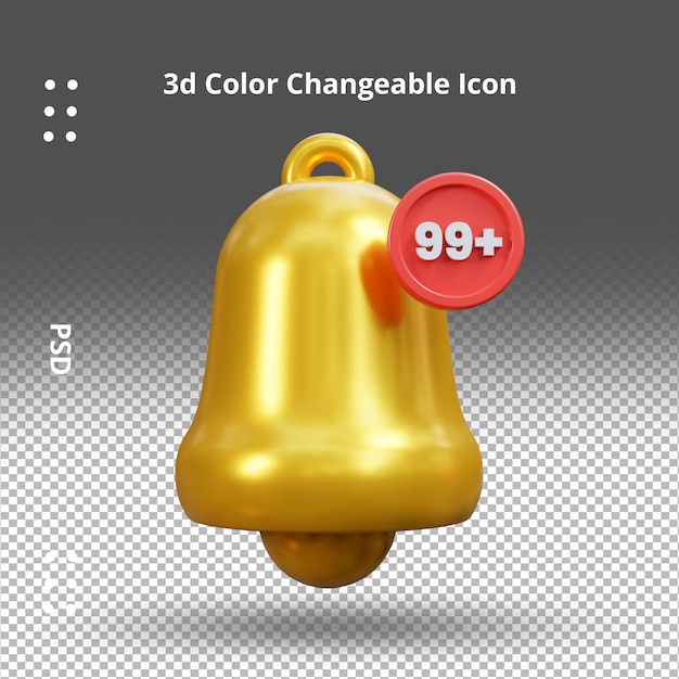 Alerte De Rappel De Cloche De Notification Ou Signe D'icône D'alerte D'alarme 3d